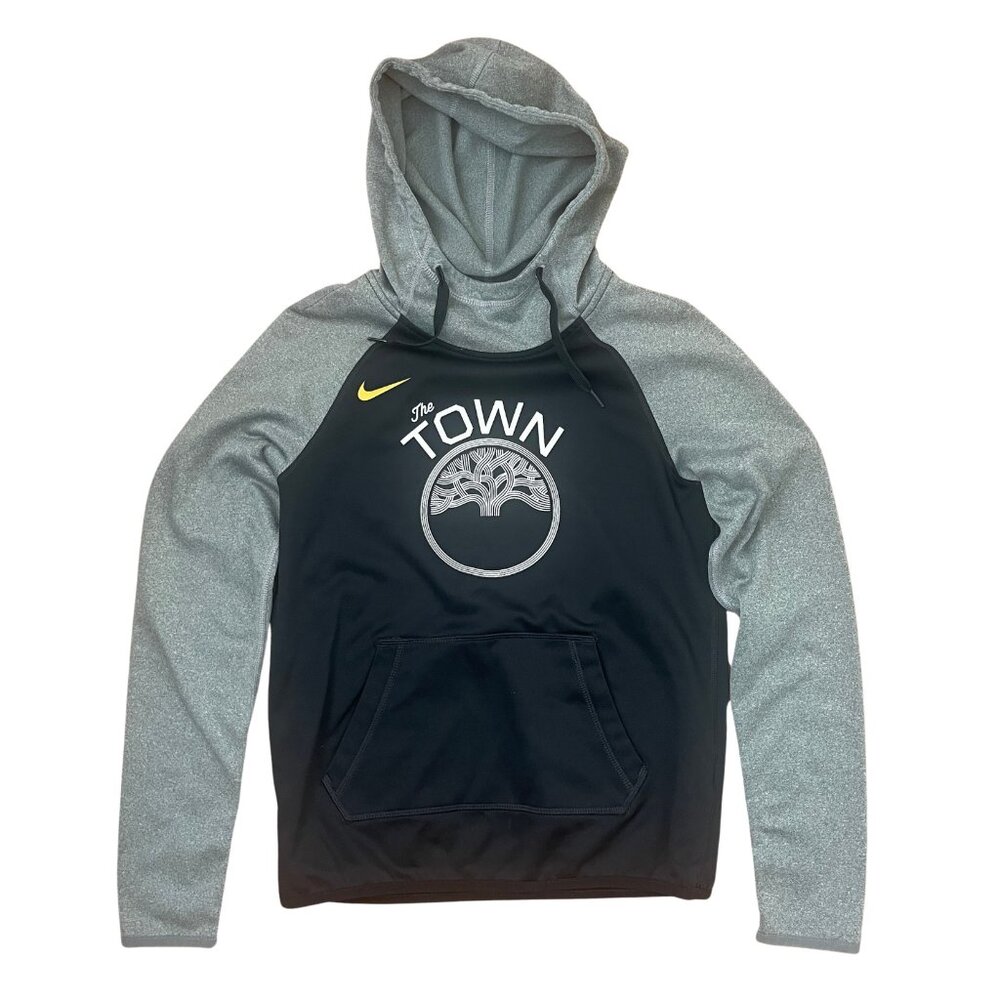 Nike The Town Golden State Warriors Therma-fit Black Gray Men Hoodie Size XS